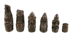Chess Pieces - Resin - Medieval Natural Stained - 3.75" (ONLINE ORDER ONLY)