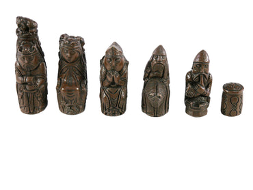 Chess Pieces - Resin - Medieval Natural Stained - 3.75" (ONLINE ORDER ONLY)