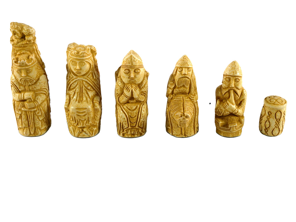 Chess Pieces - Resin - Medieval Natural Stained - 3.75" (ONLINE ORDER ONLY)