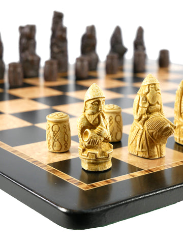 Chess Set - Medieval Resin Chessmen on Ebony/Birdseye Board (ONLINE ORDER ONLY)