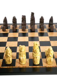 Chess Set - Medieval Resin Chessmen on Ebony/Birdseye Board (ONLINE ORDER ONLY)