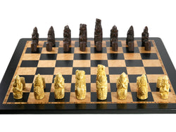 Chess Set - Medieval Resin Chessmen on Ebony/Birdseye Board (ONLINE ORDER ONLY)
