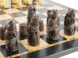 Chess Set - Medieval Resin Chessmen on Ebony/Birdseye Board (ONLINE ORDER ONLY)