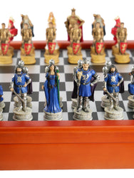 Chess Set - King Arthur Resin Chessmen on Cherry Chest (ONLINE ORDER ONLY)