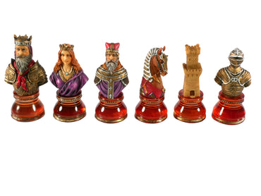 Chess Pieces - Resin - Camelot Busts On Acrylic Bases (ONLINE ORDER ONLY)