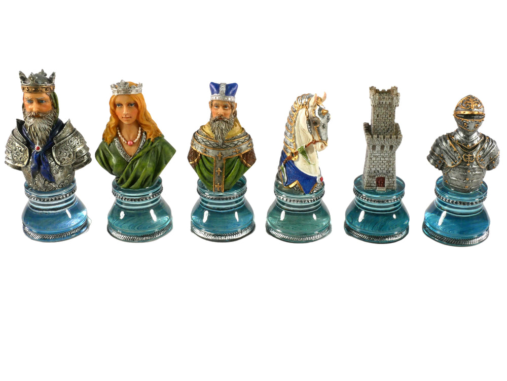 Chess Pieces - Resin - Camelot Busts On Acrylic Bases (ONLINE ORDER ONLY)
