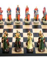 Chess Set -Robin Hood Resin Chessmen on Black/Maple Chess Board (ONLINE ORDER ONLY)