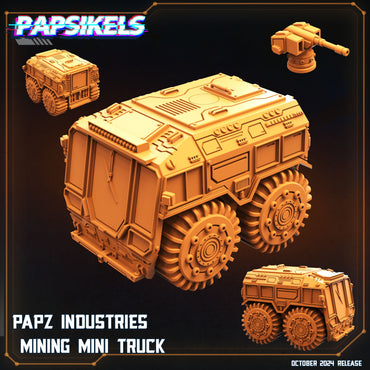 3D Printed Papsikels Papz Industries Mining Mini Truck October 2024 SciFi 28mm 32mm (Online Only)
