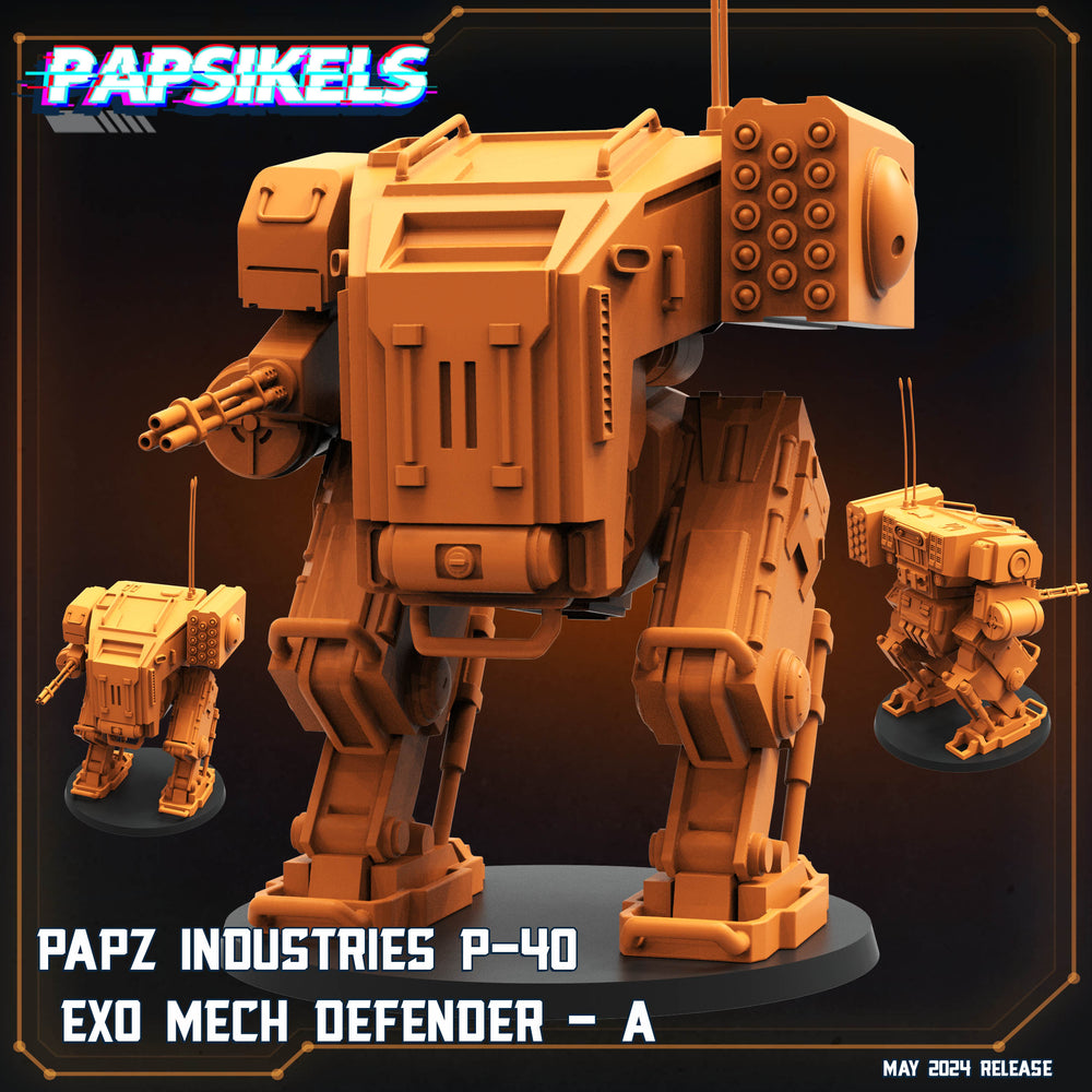 3D Printed Papsikels Papz Industries P 40 Exo Mech Defender A Democracy Troopers Bugs and Bots 28mm 32mm (Online Only)