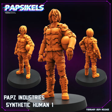 3D Printed Papsikels Papz Industries Synthetic Human February 2025 Cyberpunk 28mm 32mm (Online Only)