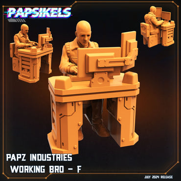 3D Printed Papsikels Papz Industries Working Bro Set July 2024 Scifi 28mm 32mm (Online Only)