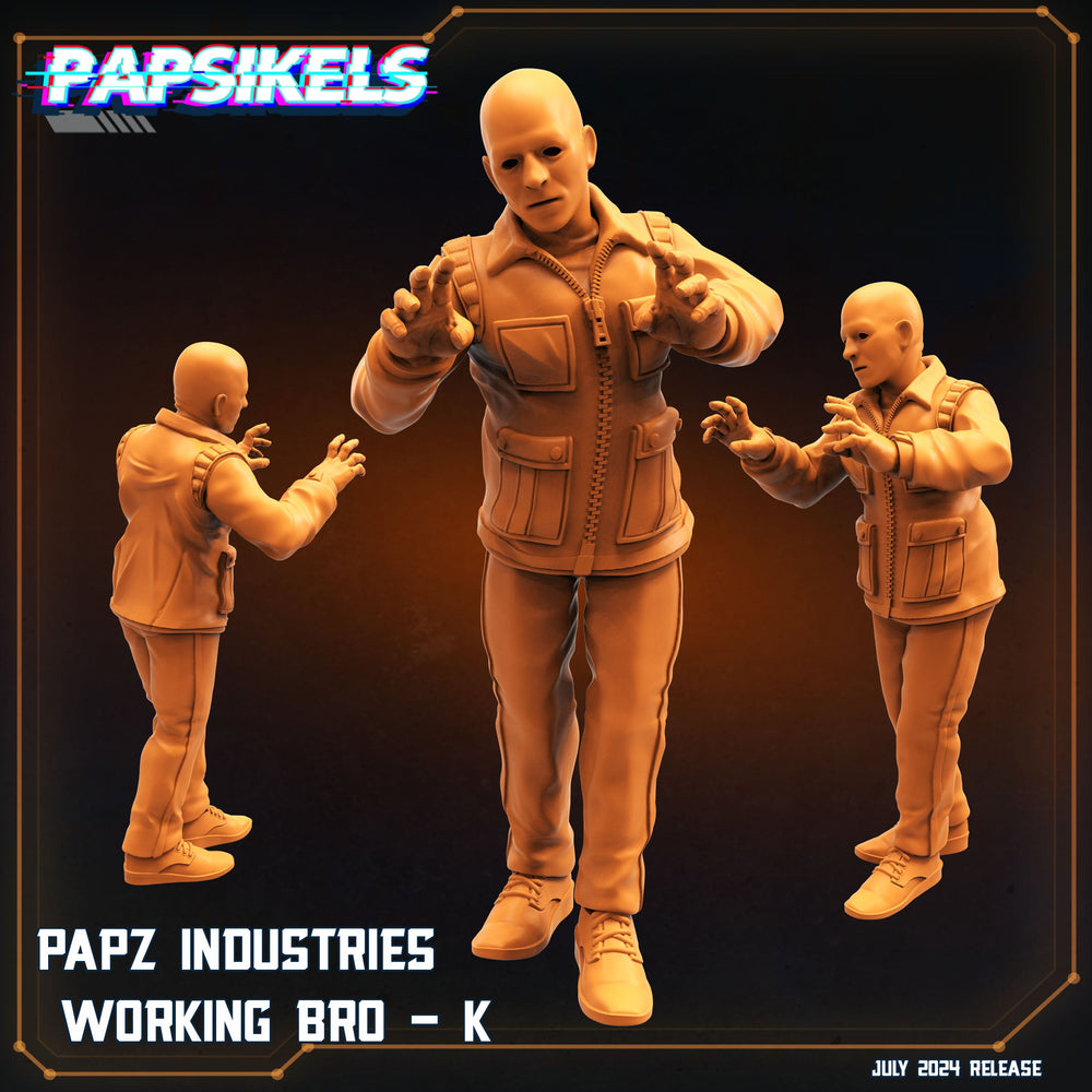 3D Printed Papsikels Papz Industries Working Bro Set July 2024 Scifi 28mm 32mm (Online Only)