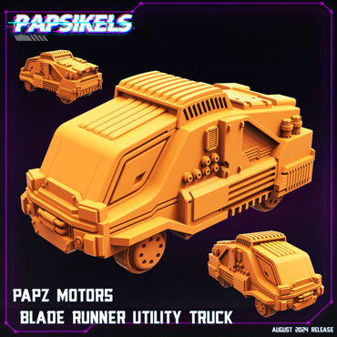 3D Printed Papsikels August 2024 Cyberpunk Papz Motors Bladerunner Utility Truck 28mm 32mm (Online Only)