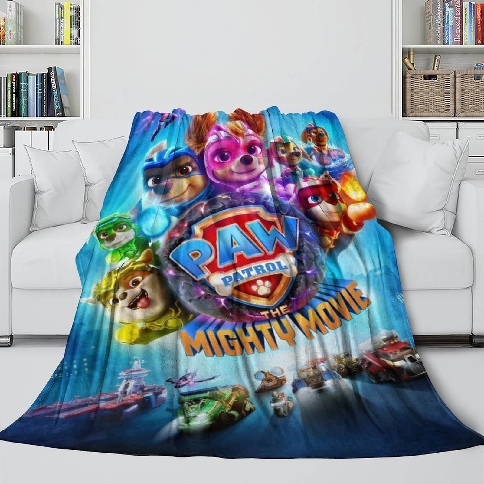 PAW Patrol The Mighty Movie Blanket Flannel Fleece Throw Room Decoration (Online Order Only)