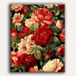 Vintage Red Roses - Paint By Numbers Kit (ONLINE ORDER ONLY)
