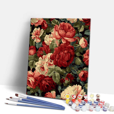 Vintage Red Roses - Paint By Numbers Kit (ONLINE ORDER ONLY)