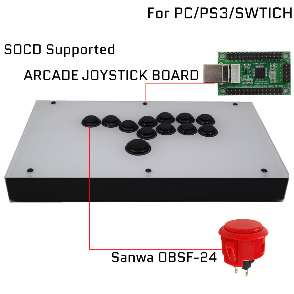 RAC-J800B All Buttons Arcade Joystick Fight Stick For PS4/PS3/Xbox/PC White/Black (Online Only)