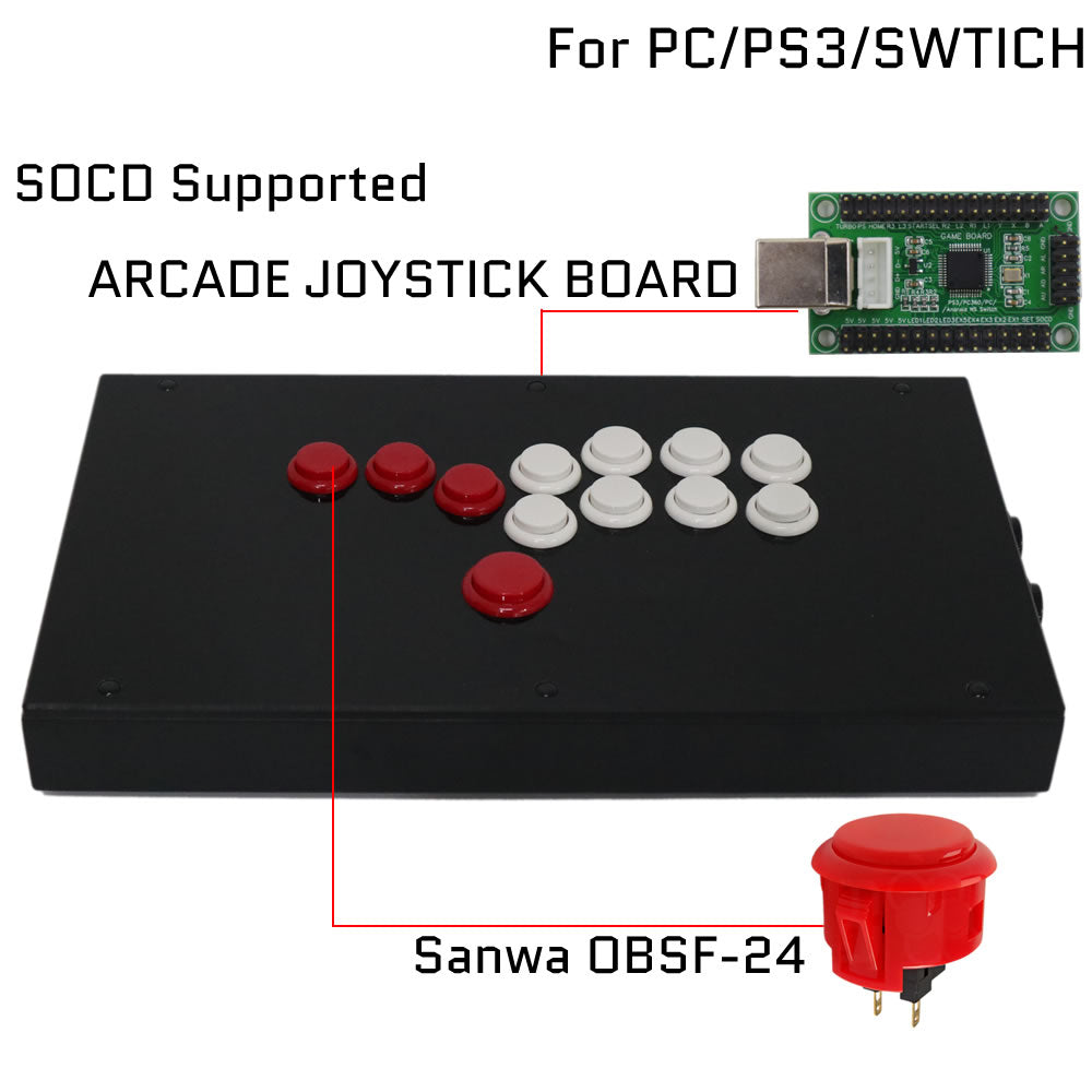 RAC-J800B All Buttons Leverless Arcade Joystick Fight Stick For PS5/PS4/PS3/Xbox/PC (Online Only)