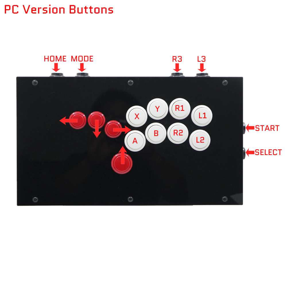 RAC-J801B All Button Leverless Arcade Game Controller for PC/PS/XBOX/SWITCH (Online Only)