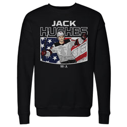 Jack Hughes New Jersey American Flag WHT