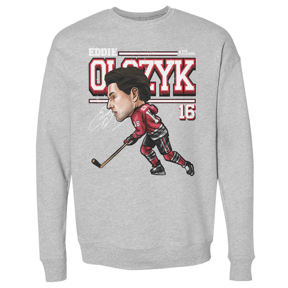 Eddie Olczyk Chicago Cartoon WHT (ONLINE ORDER ONLY)