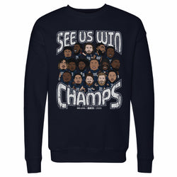 Seattle Football 2025 Champs Cartoon WHT (ONLINE ORDER ONLY)