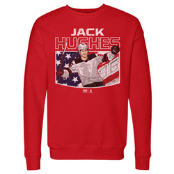 Jack Hughes New Jersey American Flag WHT