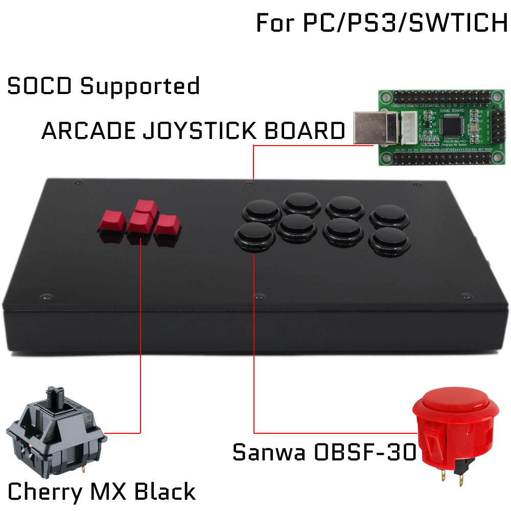 RAC-J800K Leverless Arcade Controller – Mechanical Keyboard All Button Fight Stick for PC/PS5/Xbox/Switch (Online Only)