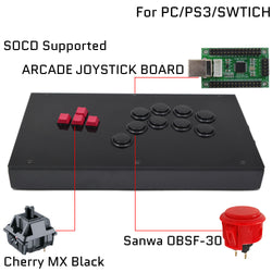 RAC-J802K Keyboard Button Leverless Arcade Game Controller for PC/PS/XBOX/SWITCH (Online Only)
