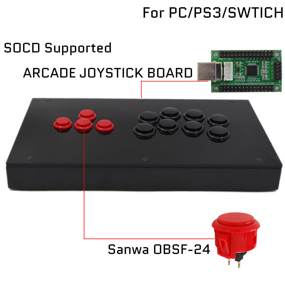 RAC-J800BB All-Button Leverless Arcade Controller for PC, PlayStation, Xbox & Switch (Online Only)