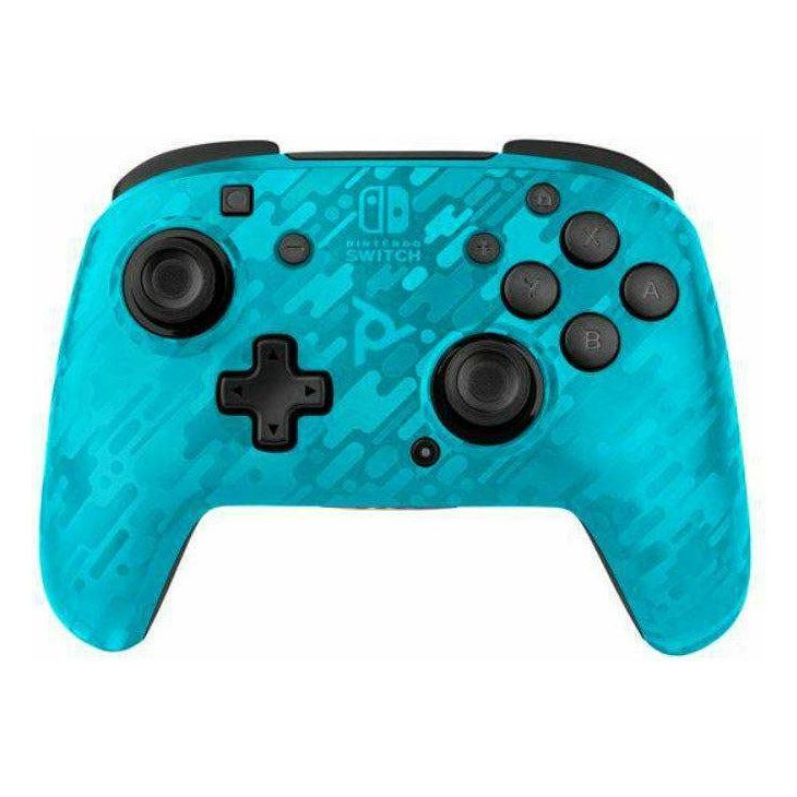 PDP Gaming Faceoff Wireless Deluxe Controller: Neon Blue Camo - Nintendo Switch (Online Order Only)
