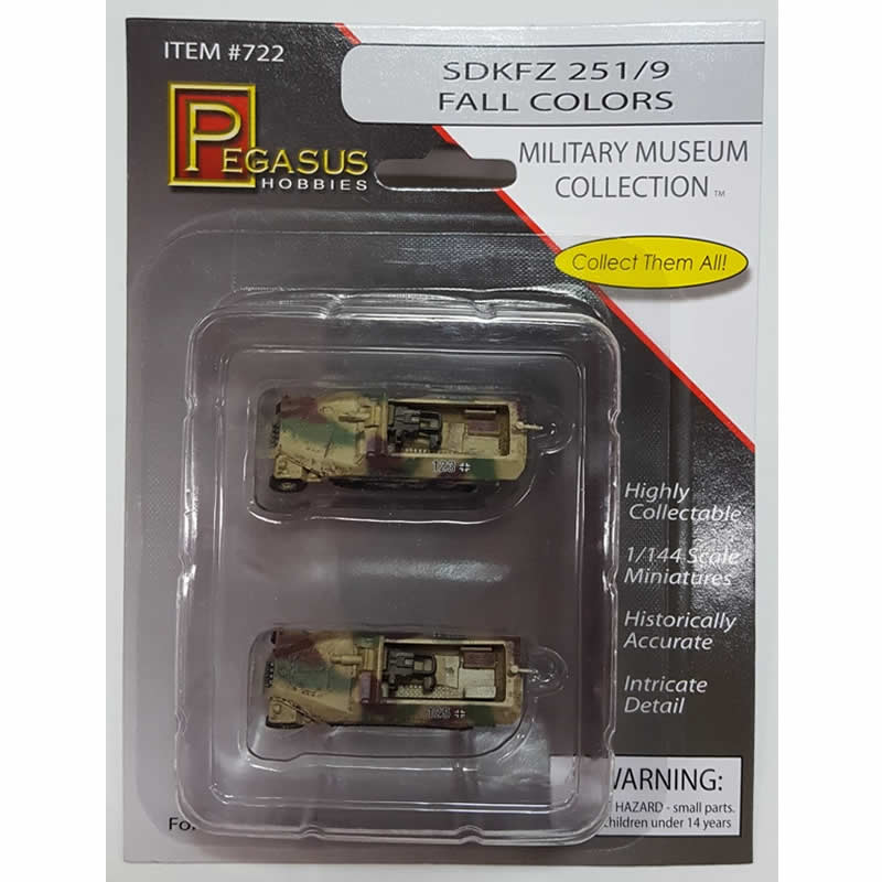 PEG0722 Sdkfz 251-9 Halftrack Fall Colors 1/144 Scale Model Pegasus (ONLINE ORDER ONLY)