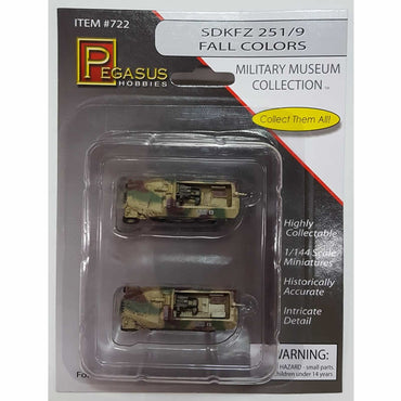 PEG0722 Sdkfz 251-9 Halftrack Fall Colors 1/144 Scale Model Pegasus (ONLINE ORDER ONLY)