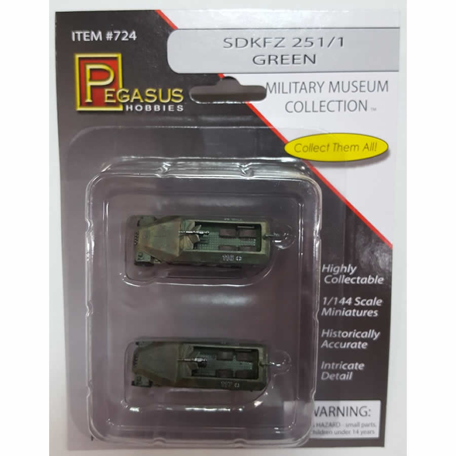 PEG0724 Sdkfz 251-1 Halftrack Green Camo 1/144 Scale Model Pegasus (ONLINE ORDER ONLY)