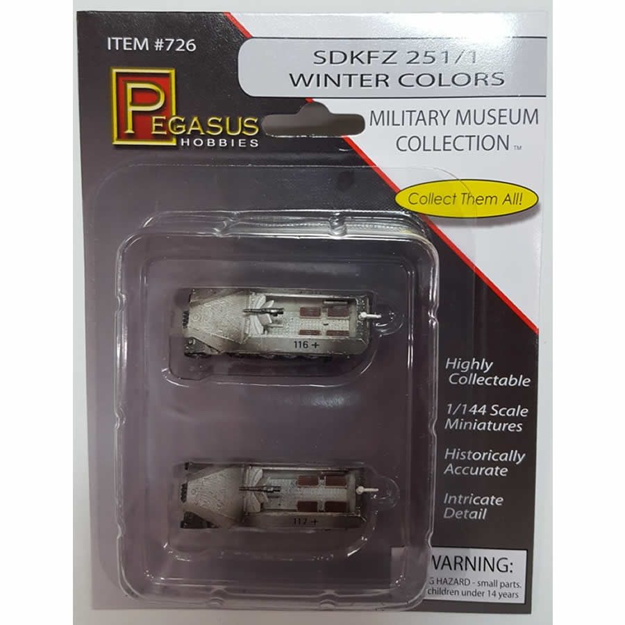 PEG0726 Sdkfz 251-1 Halftrack Winter Camo 1/144 Scale Model Pegasus (ONLINE ORDER ONLY)