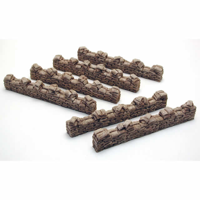 PEG5207 Sandbag Walls Straight MiniatureTerrain Pegasus Hobbies (ONLINE ORDER ONLY)