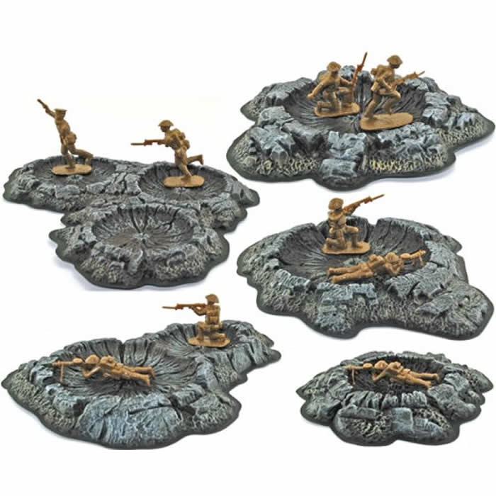 PEG5215 Crater Set Pre-Painted Miniature Terrain Pegasus Hobbies (ONLINE ORDER ONLY)