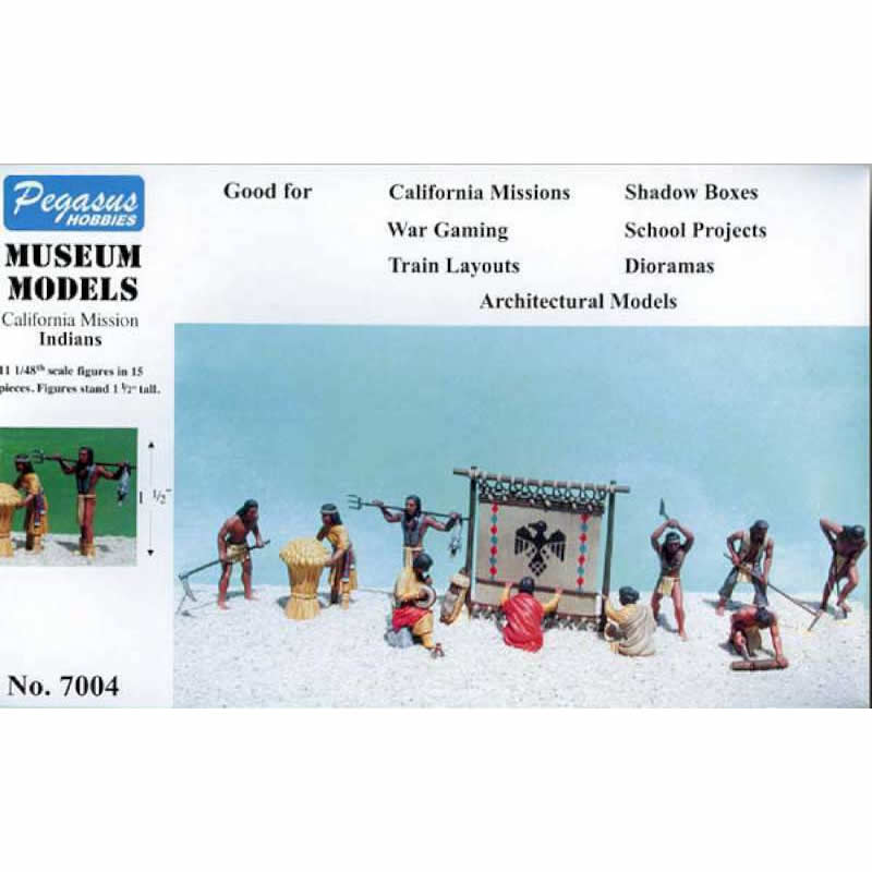 PEG7004 California Mission Indians Set One 1/48 Scale Plastic Model Kit  Pegasus (ONLINE ORDER ONLY)