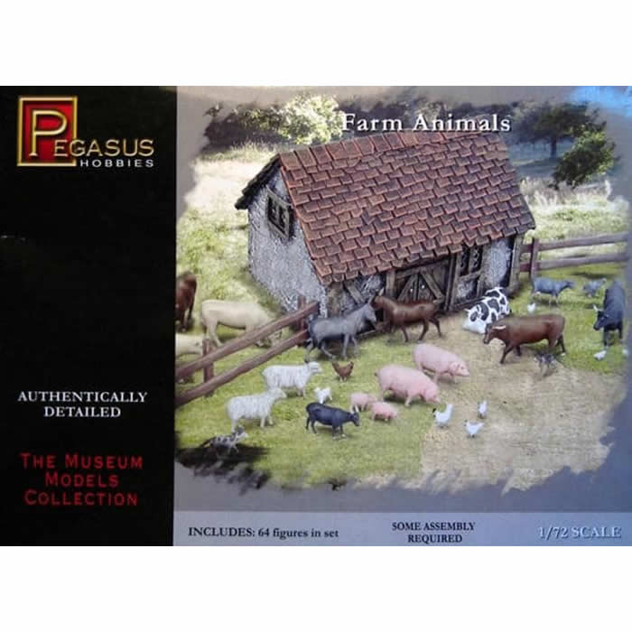 PEG7052 Farm Amimals 1/72 Scale Plastic Kit Pegasus Hobbies (ONLINE ORDER ONLY)
