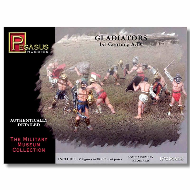 PEG7100 Gladiators 1st Century 1/72 Scale Plastic Model Kit Pegasus (ONLINE ORDER ONLY)