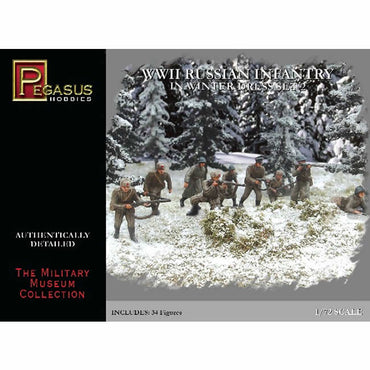 PEG7272 WWII Russian Infantry In Winter Dress Set 2 1/72 Scale Plastic Kit Pegaus (ONLINE ORDER ONLY)