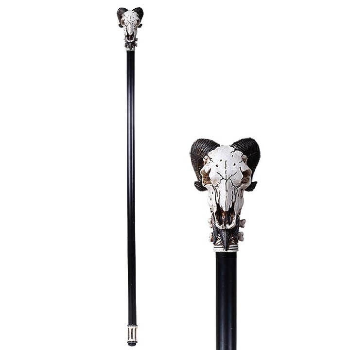 Ram Horn Skull Decorative Walking Cane (ONLINE ORDER ONLY)