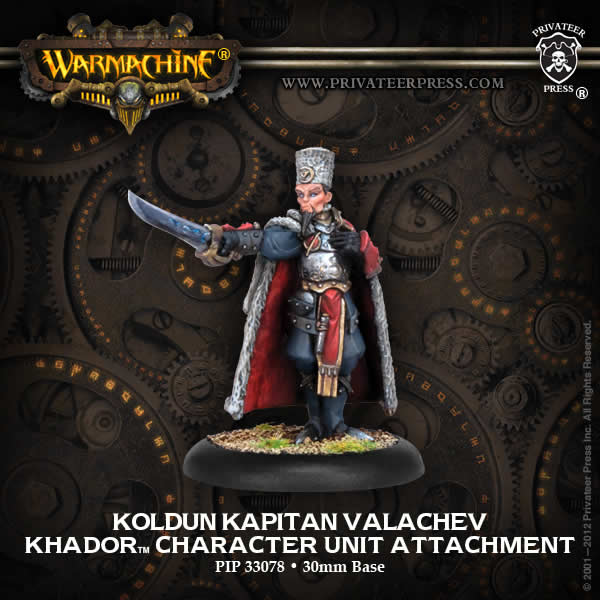 PIP33078 Koldum Kapitan Valachev Ranking Officer Khador (ONLINE ORDER ONLY)