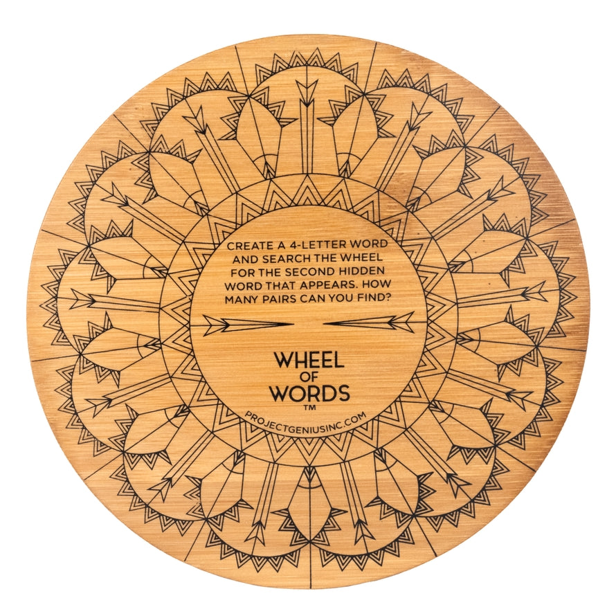 Project Genius: Wooden Puzzle - Ecologicals Bamboo Puzzles - Wheel of Words