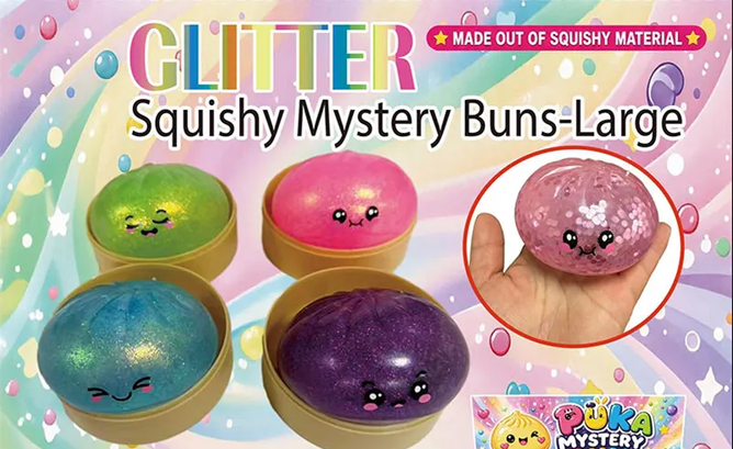 Puka Creations: Squishy Mystery Buns - Glitter - Large - Random Colors (ONLINE ORDER ONLY)