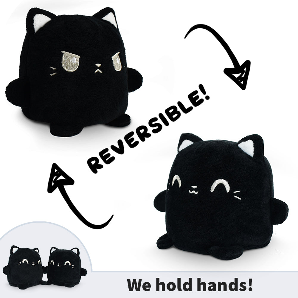 TeeTurtle Reversible Cat: Black Plushmate (Mini) (ONLINE ORDER ONLY)