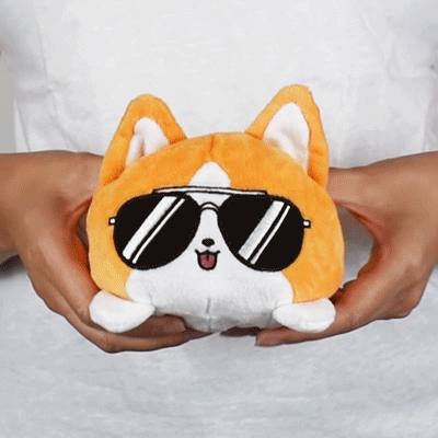 TeeTurtle Reversible Corgi: Orange Sunglasses (Mini) (ONLINE ORDER ONLY)