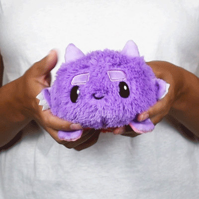 TeeTurtle Reversible Fuzzy Monster: Purple/Red (Mini) (ONLINE ORDER ONLY)