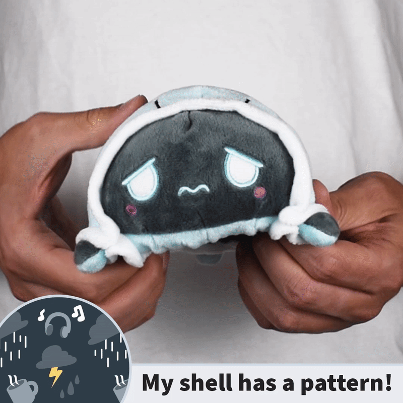 TeeTurtle Reversible Turtle: Rainy Day/Light Blue (Mini) (ONLINE ORDER ONLY)