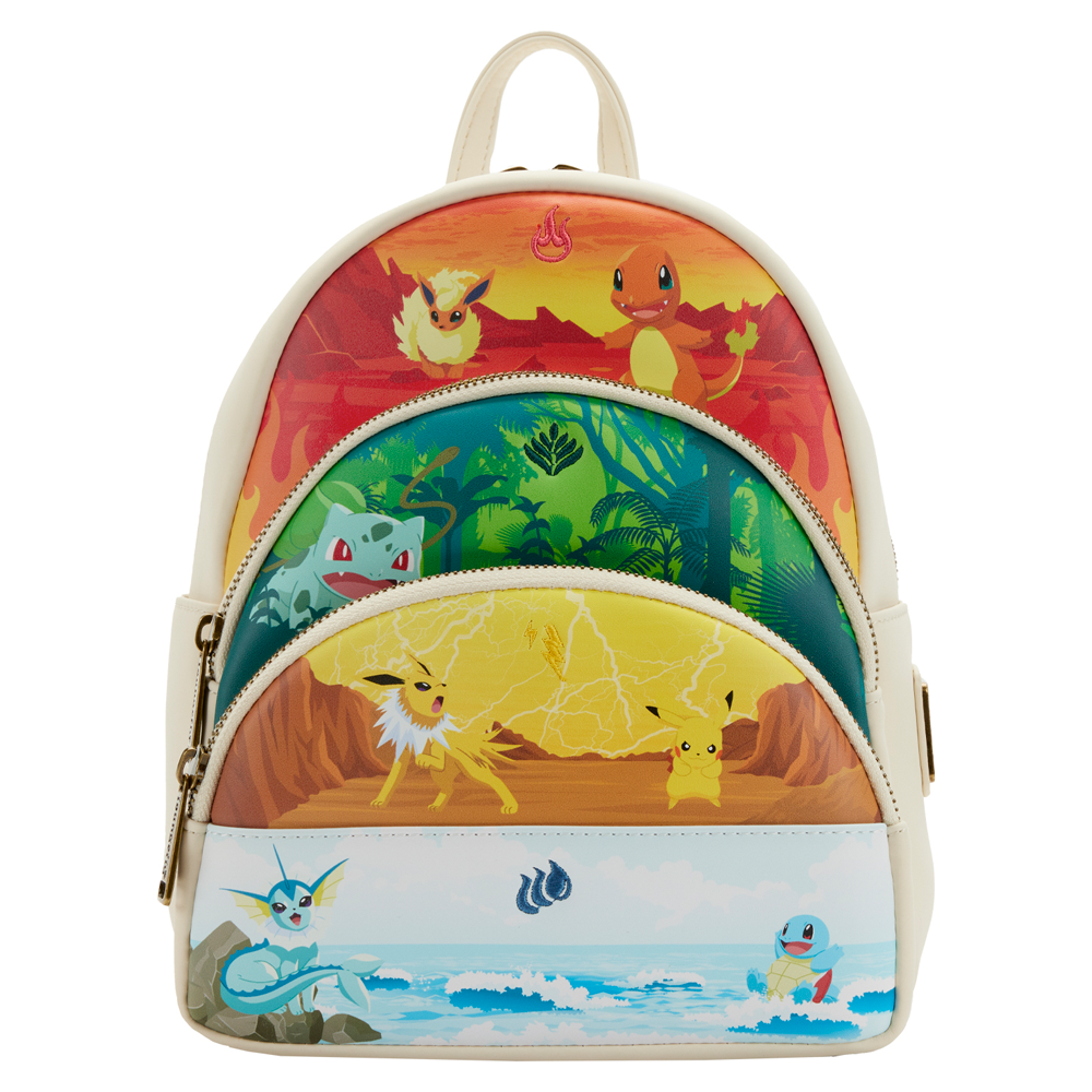 Loungefly: Pokemon - Elements Triple Pocket Mini Backpack (ONLINE ORDER ONLY)
